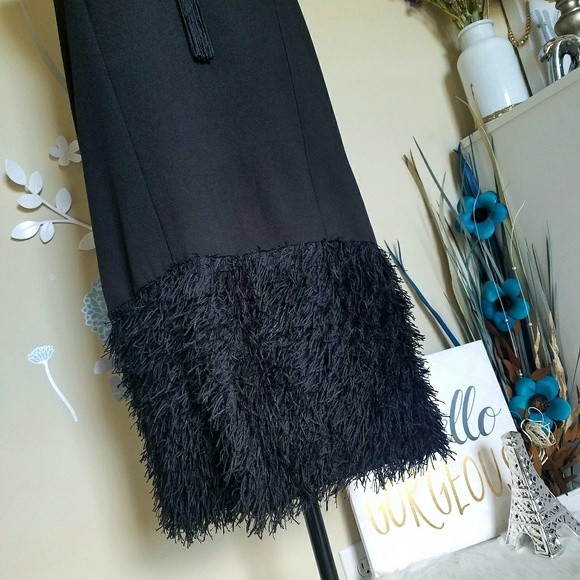 COPY - NWOT Black Party Dress Fringed Hem Med
